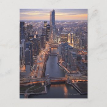 Chicago River And Trump Tower From Above Postcard by prophoto at Zazzle
