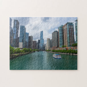 Chicago River and Trump Tower Jigsaw Puzzle