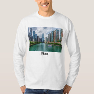 Chicago River and Trump Tower Long Sleeve T-Shirt