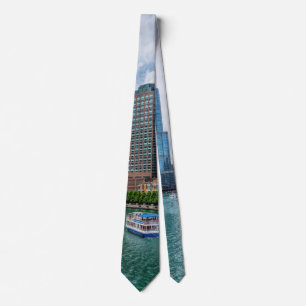 Chicago River and Trump Tower Neck Tie