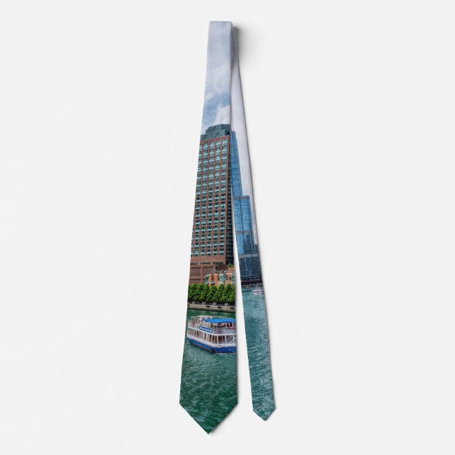 Chicago River and Trump Tower Neck Tie (Front)