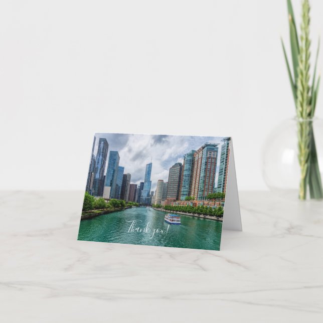 Chicago River and Trump Tower Thank You Card (Front)