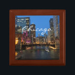 Chicago River at Night  Gift Box<br><div class="desc">A great way to remember a trip or show your love for the Windy City.</div>