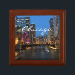 Chicago River at Night  Gift Box<br><div class="desc">A great way to remember a trip or show your love for the Windy City.</div>
