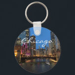 Chicago River at Night Keychain<br><div class="desc">A great way to remember a trip or show your love for the Windy City.</div>