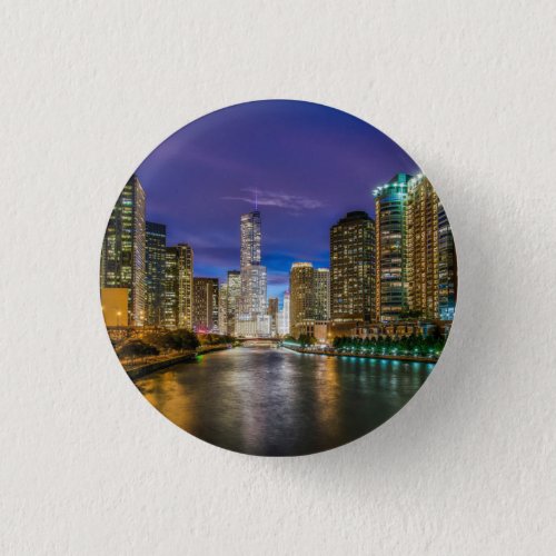 Chicago River at Sunset Button