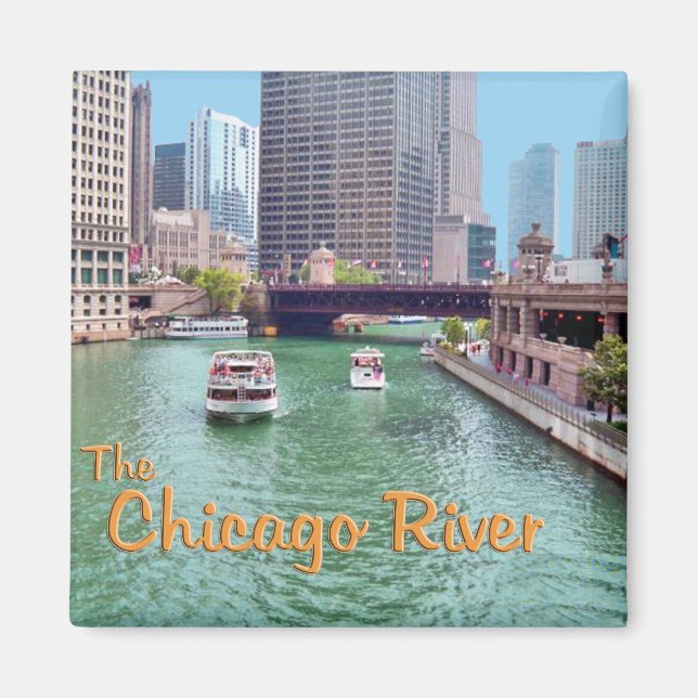 Chicago River At The Merchandise Mart Magnet (Front)