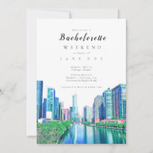 Chicago River Bachelorette Party Invitation