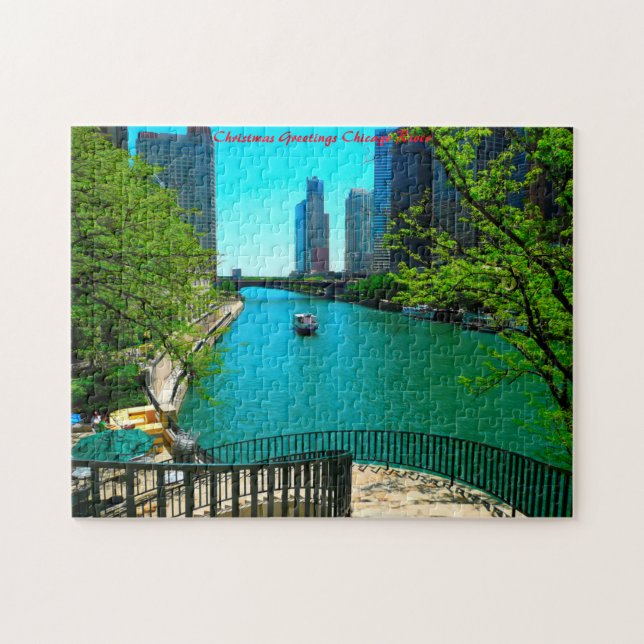Chicago River. Christmas Greetings Jigsaw Puzzle (Horizontal)