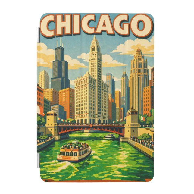 Chicago River Saint Patricks day postcard iPad Mini Cover (Front)