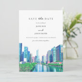Chicago River Save The Date (Standing Front)