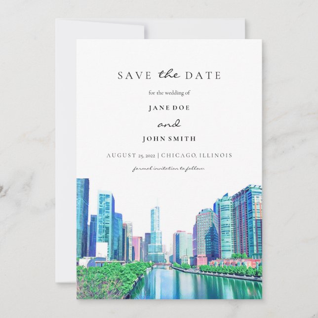 Chicago River Save The Date (Front)
