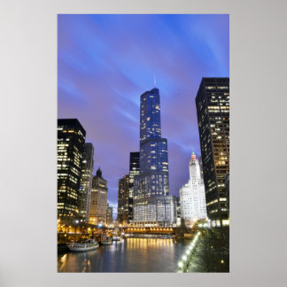 Chicago River Skyline Poster