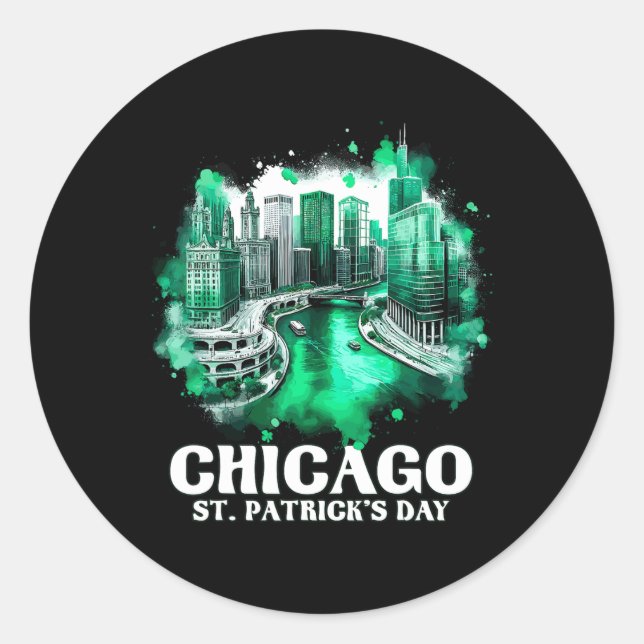 Chicago River St. Patrick's Day Parade  Classic Round Sticker (Front)