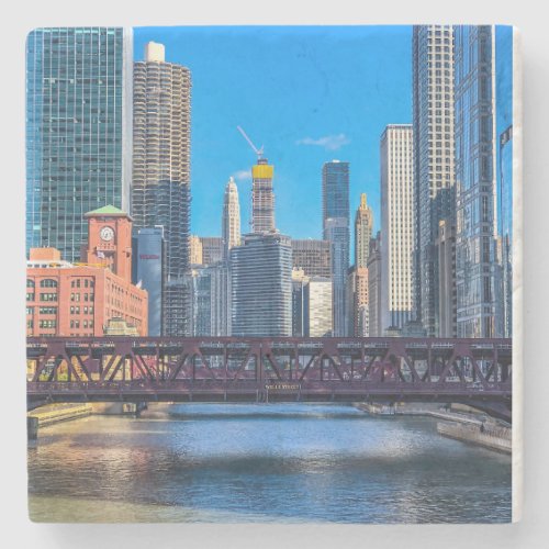 Chicago River Stone Coaster