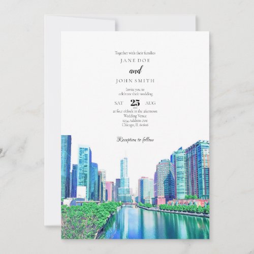 Chicago River Wedding Invitation