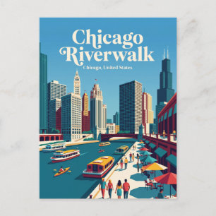 Chicago Riverwalk Illinois Postcard