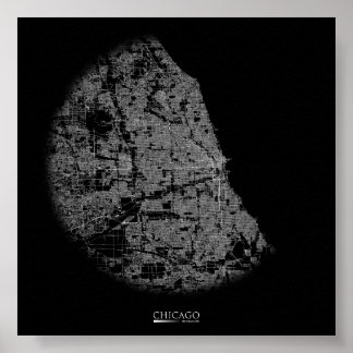 Chicago Road Map Poster