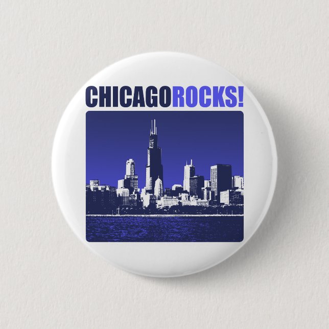 Chicago Rocks! Pinback Button (Front)