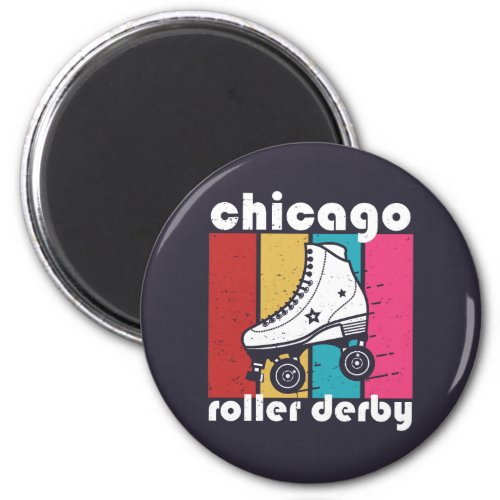 Chicago Roller Derby Team Rollerskating Sports Magnet