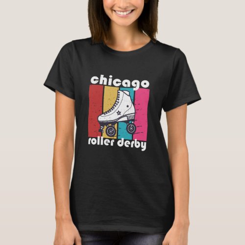 Chicago Roller Derby Team Rollerskating Sports T_Shirt