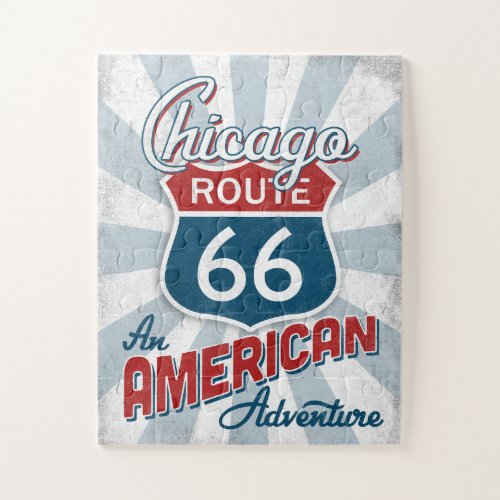 Chicago Route 66 Vintage America Illinois Jigsaw Puzzle