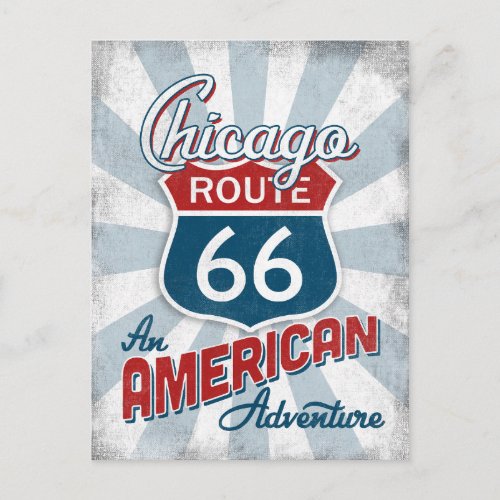 Chicago Route 66 Vintage America Illinois Postcard