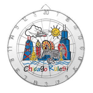 Chicago Rules Dartboard With Darts