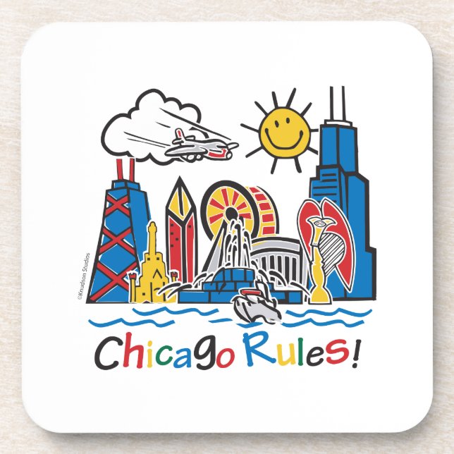 Chicago Rules Drink Coaster (Front)