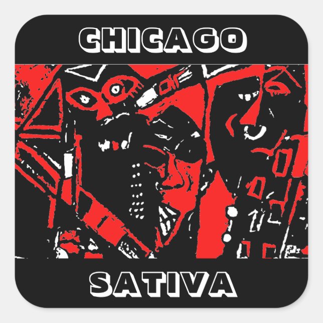 CHICAGO SATIVA SQUARE STICKER (Front)
