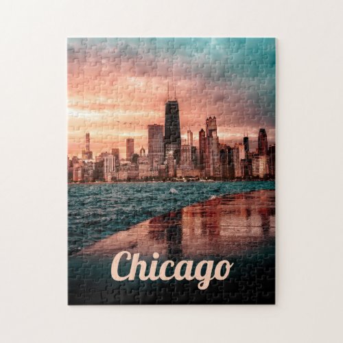 Chicago Scenic Puzzles City Art Hard Jigsaw Puzzle