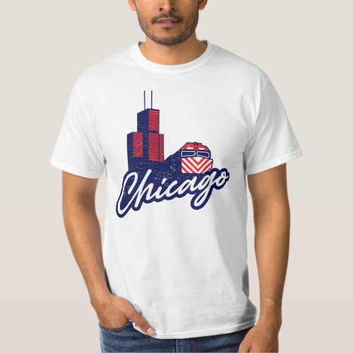 Chicago Sears Tower and Metra T_Shirt