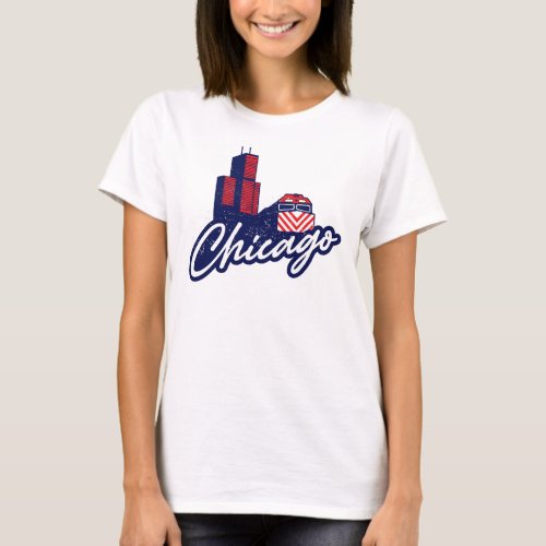 Chicago Sears Tower and Metra T_Shirt