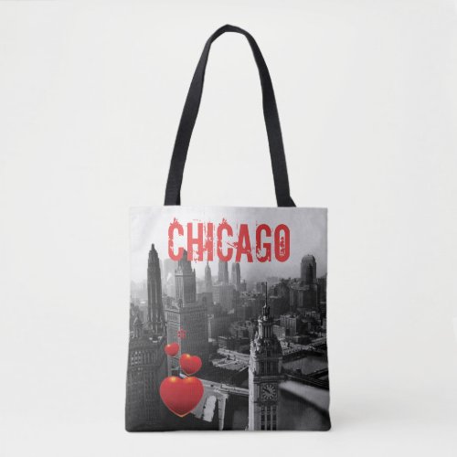 Chicago Skyline1930s from Above view Photograph Tote Bag