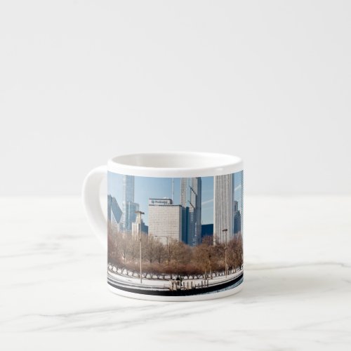 Chicago skyline across frozen Lake Michigan Espresso Cup