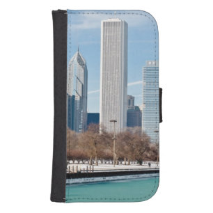 Chicago skyline across frozen Lake Michigan Samsung S4 Wallet Case