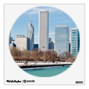 Chicago skyline across frozen Lake Michigan Wall Decal
