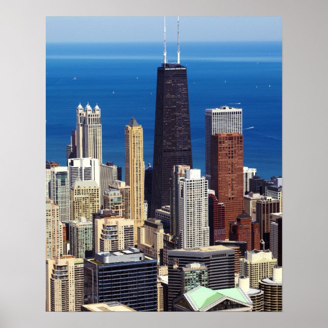 Chicago Skyline and landmarks Poster (Front)