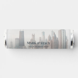 Chicago Skyline Architecture Watercolor Wedding Breath Savers® Mints
