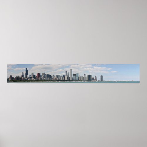 Chicago skyline as seen from adler planetarium poster