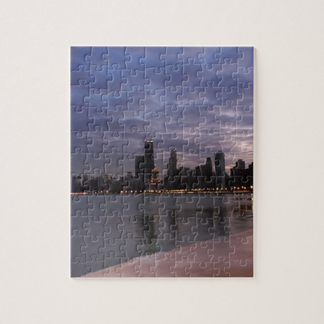Chicago Skyline at Dusk Jigsaw Puzzle (Vertical)