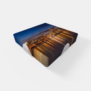 Chicago Skyline At Night Coaster Set