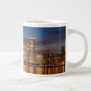 Chicago Skyline At Night Giant Coffee Mug