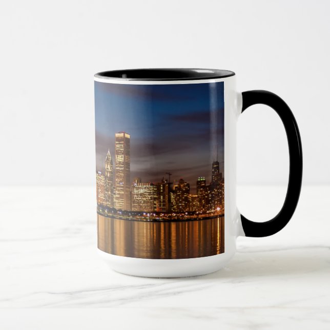Chicago Skyline At Night Mug (Right)