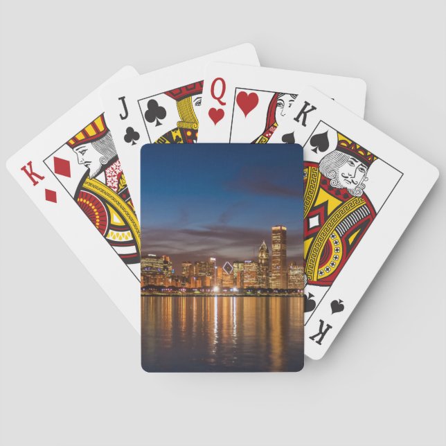 Chicago Skyline At Night Poker Cards (Back)