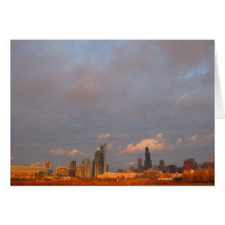 Chicago Skyline at Sunrise Cards