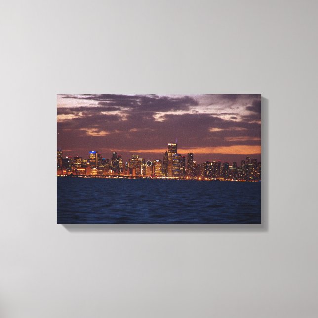Chicago Skyline at sunset canavas print (Front)