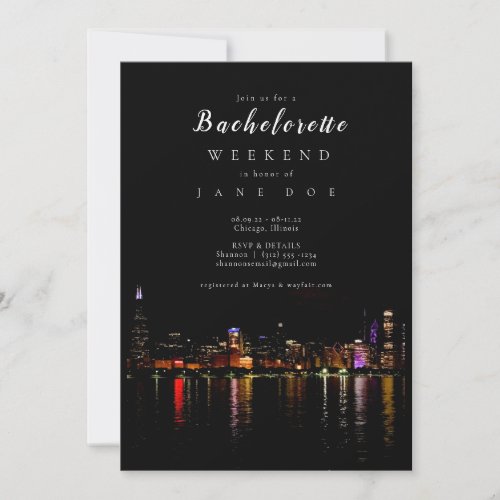Chicago Skyline Bachelorette Party Invitation