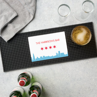 Chicago Skyline Bar Mat