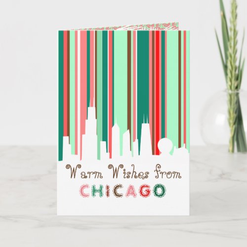 Chicago skyline Best wishes card